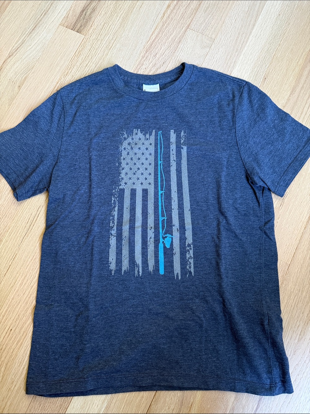 Men's Charcoal Graphic Fishing Flag Tee